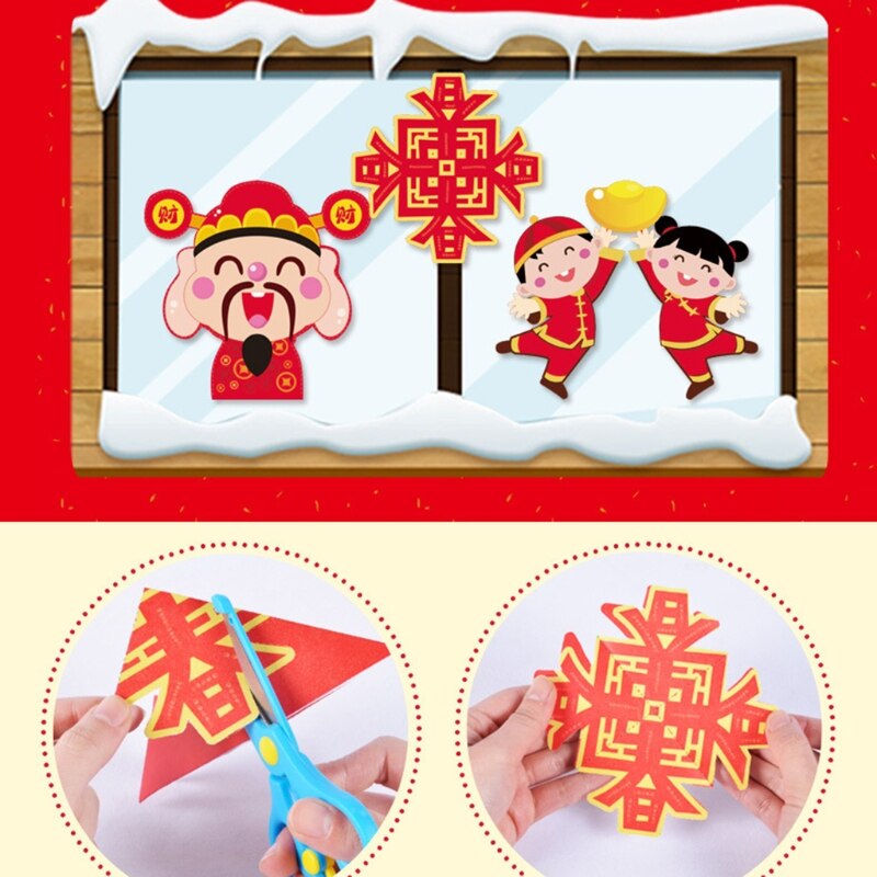 36 Stuks Van Lunar Nieuwjaar Decoraties Inclusief Lente Festival Coupletten Papier Rode Enveloppen Chinese Zegen Raamstickers