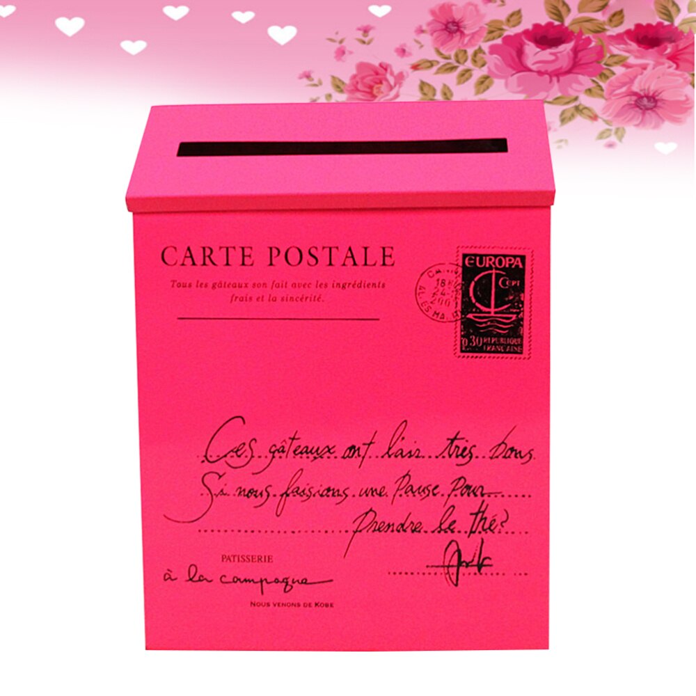 Post Box Mailbox Home Wall Decoration Ornament Photo Prop(Beige White): Rosy