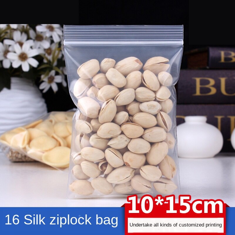 Ziplock Zak Doorzichtige Plastic Zak Plastic Verpakking Zak 10X15Cm Verdikte 0.16Mm Voedsel Verzegeld Vers Houden verpakking Zak