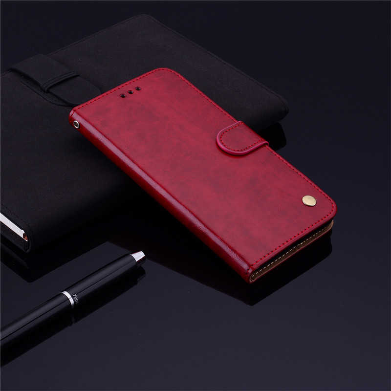 Huawei P Smart Case Magnetische Leather Wallet Flip Card Hold Phone Case Voor Huawei P Smart POT-LX1 POT-LX3 cover Coque: Red2