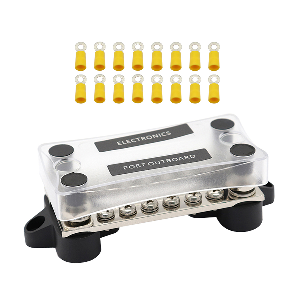 Dual Row Bus Bar Electrical Terminal Junction Box 12V 150A 4 Studs Dual Bus Bar Car Accessories