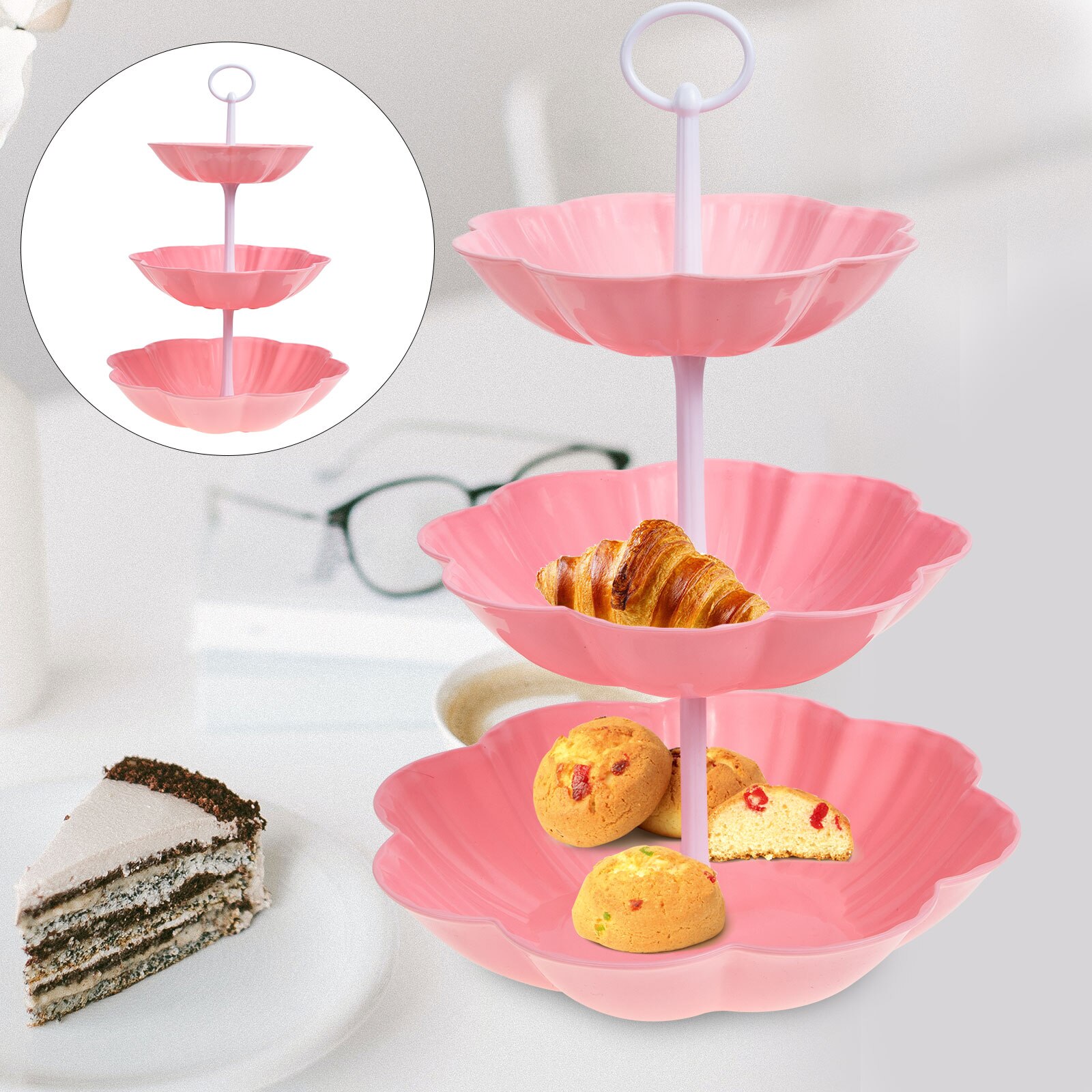 Plastic Cupcake Stand Multifunctionele Tier Lade Huishoudelijke Fruit Stand Fruit Accessoire