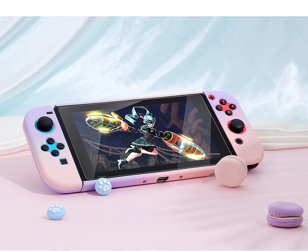 INS Cute Macaron Blue Pink Gradient Shell Storage Protective Carrying Case For Nintendo Switch Case