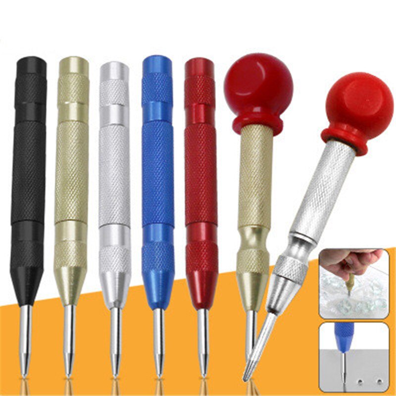 5 Inch Automatische Center Pin Punch Spring Loaded Markering Starten Gaten Tool Hout Druk Dent Houtwerk Hulpmiddel Boor