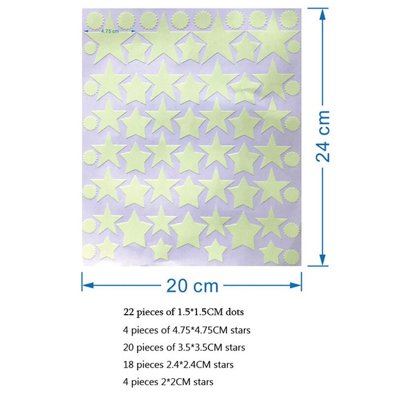 104/407 Stuks Lichtgevende Dots Sterren 3D Muursticker Voor Kinderkamer Woonkamer Slaapkamer Decoratie Decals Glow In The Dark stickers