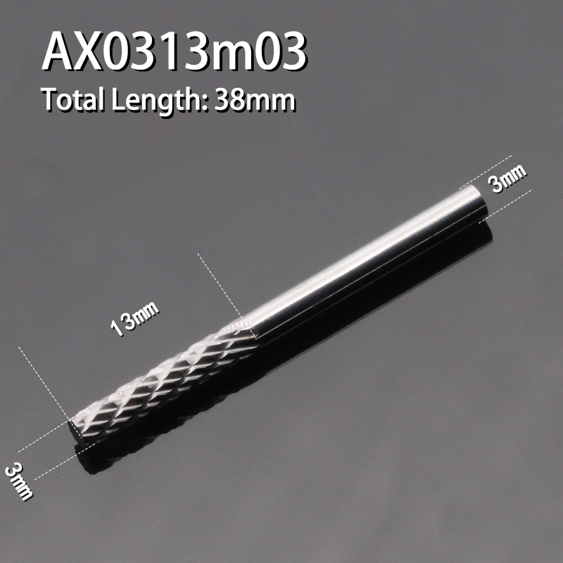 Fraise cylindrique en alliage de carbure 1 pièce lime rotative Double fente sculpture sur bois tête de meulage électrique rotative 3-16mm de diamètre: Beige