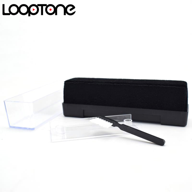 LoopTone LP/CD Velvet Brush Stylus Cleaner Vinyl Record Cleaning Brush Accessories for Turntable Players Black