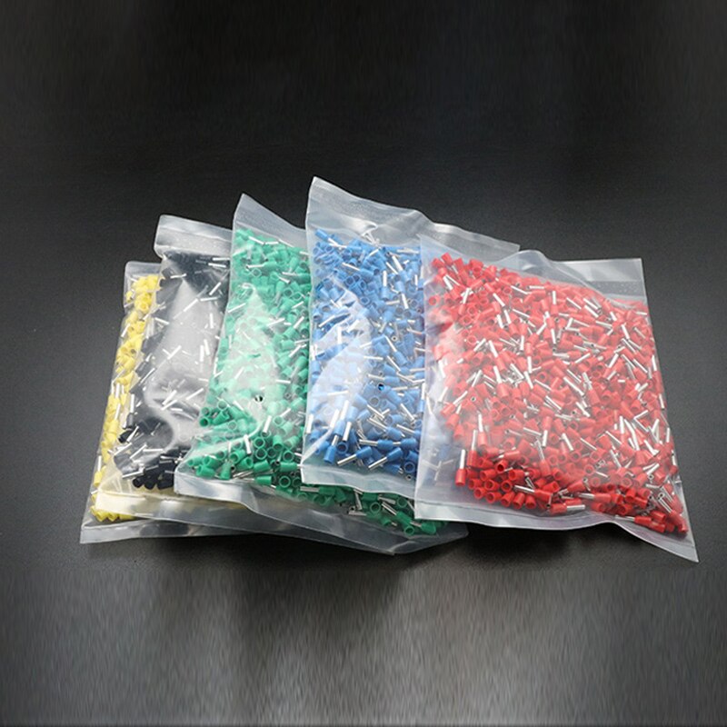1000 Uds E1508 AWG 16 Cable 1,5 mm2 casquillos aislantes Terminal extremo eléctrico Cable conector azul negro rojo amarillo verde