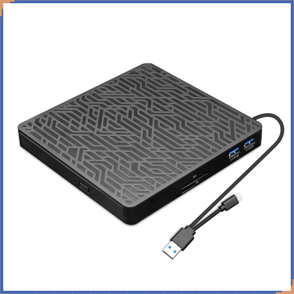 Drive Óptico Externo USB3.0 para Computador, HUB Multifuncional, Gravador de DVD, Leitor de CD-RW, Leitor de Cartão SD TF USB: Default Title