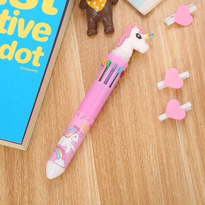 Creatieve 10 Kleuren Balpen Cartoon Schoolbenodigdheden Kantoorbenodigdheden Pennen Kawaii Multicolor Balpen Office Accessoires: baifen ma