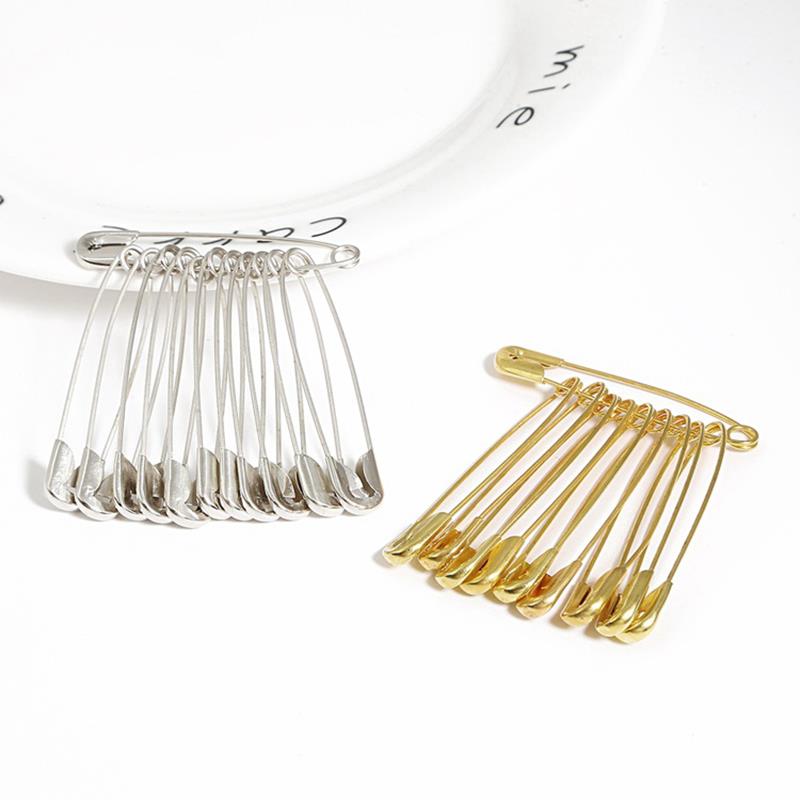 Alfileres de seguridad de , Clip de papel, herramientas de costura DIY, agujas de Metal dorado y plateado, broche de seguridad grande, accesorios, 50 Uds.