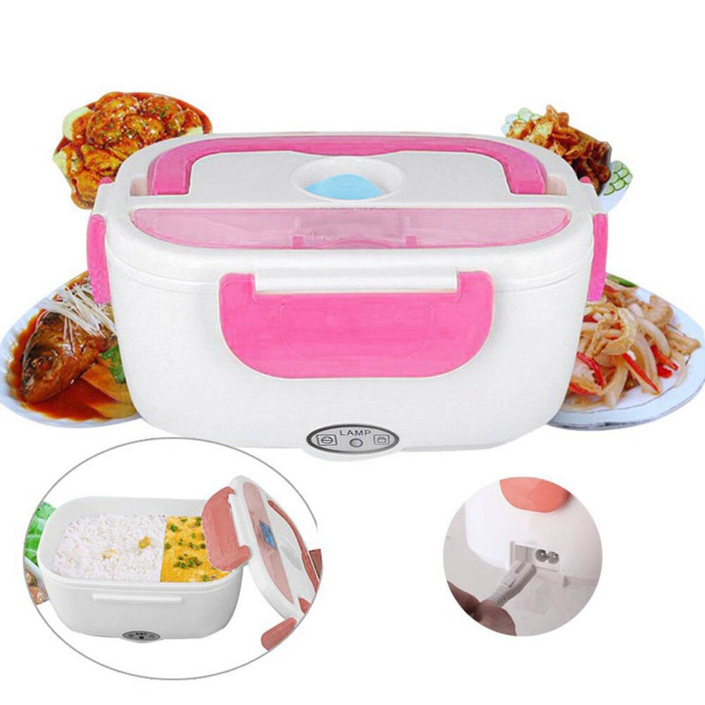 110V Electric Heated Lunch Box 2 in 1 Electric Heating Lunch Box for Home Car Portable Food Heater Rice Container