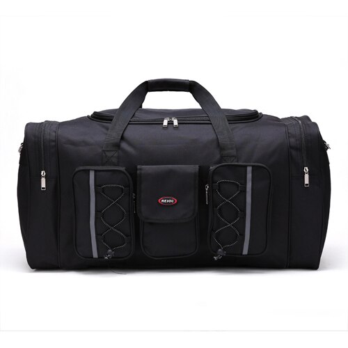 Vattentät nylon bagage gymväskor stor kapacitet 70l utomhusresor för kvinnor män resor dufflel sac de sport handväskor säck: Modellera en svart