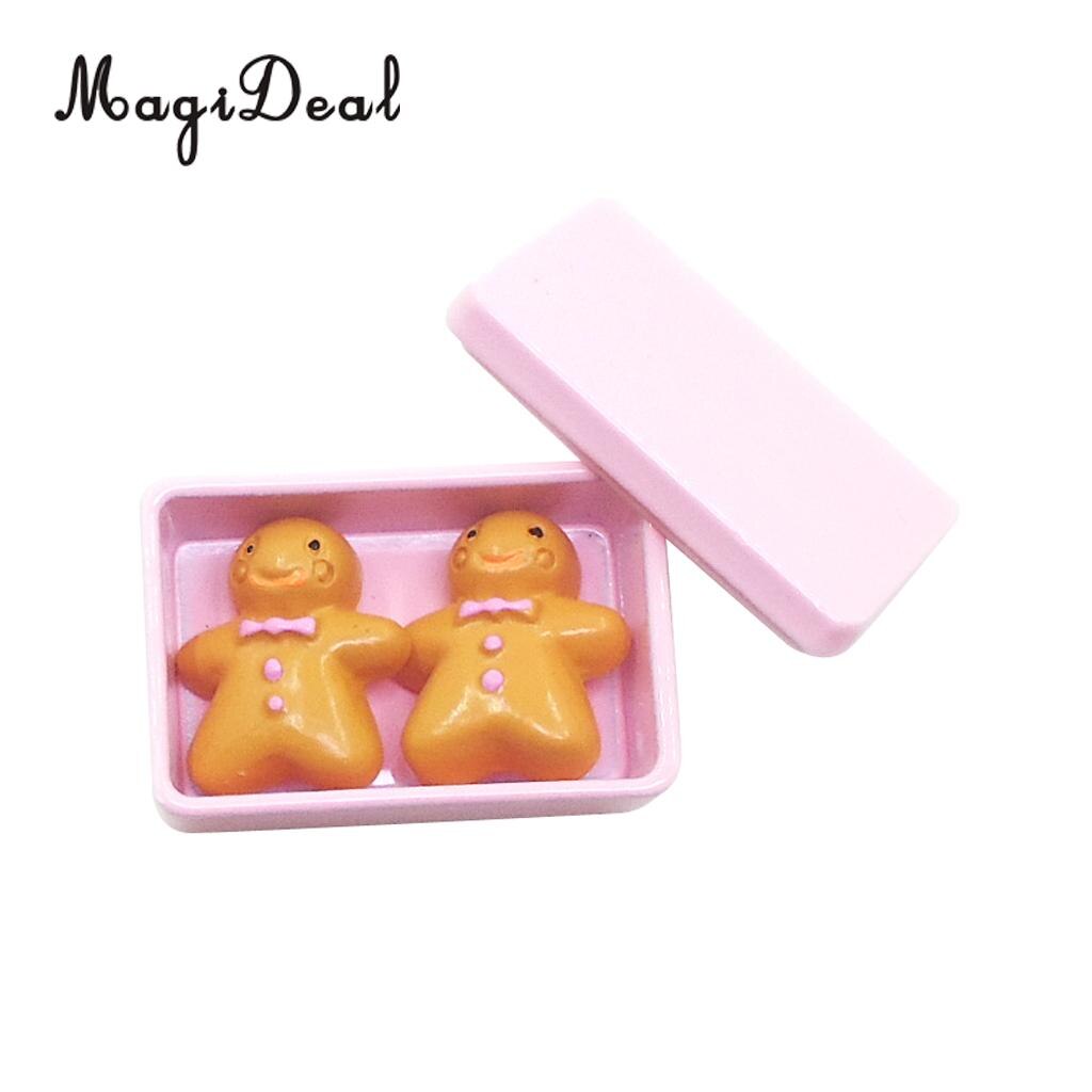 MagiDeal Lovely 1:12 Dollhouse Miniatures Kitchen Accessories Biscuit Box with 2 Pieces Cookies: Pink 