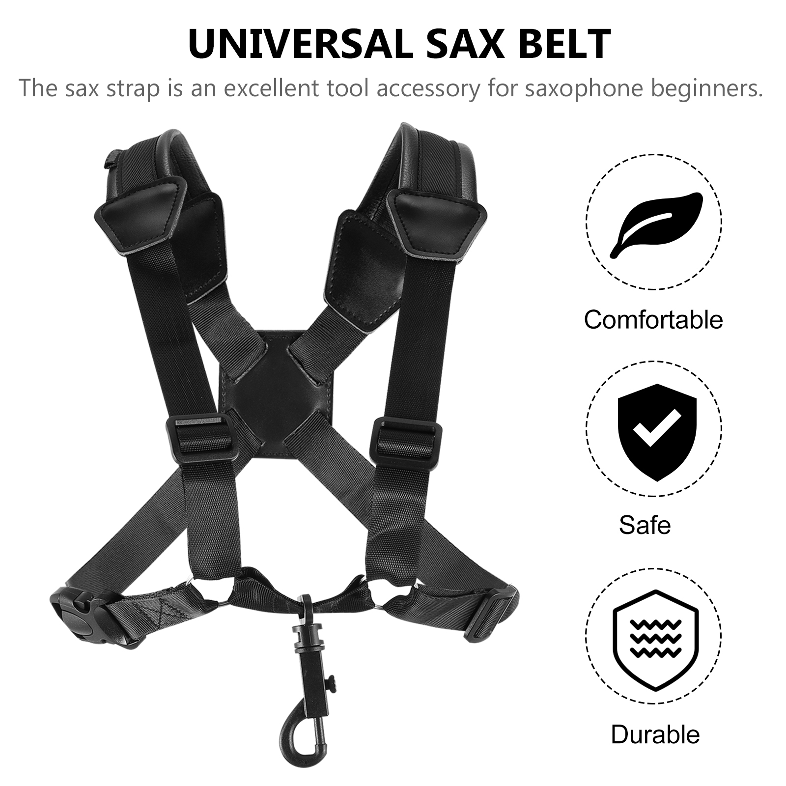 Comfortabele verstelbare universele saxofoonriem polyester afneembare bretels Onderdelen voor muziekinstrumenten