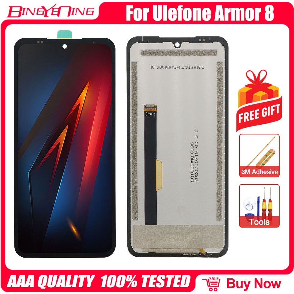 Original For Ulefone Armor 8 Screen Assembly Display Screen + TP Waterproof Foam Module Replacement: Screen Assembly
