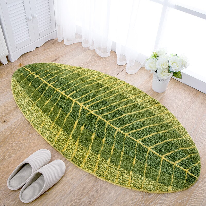 Feuille de banane tapis de bain Super doux absorbant tapis de bain tapis de sol anti-dérapant porte d'entrée décoratif tapis de porte tapis de cuisine: 45x75cm