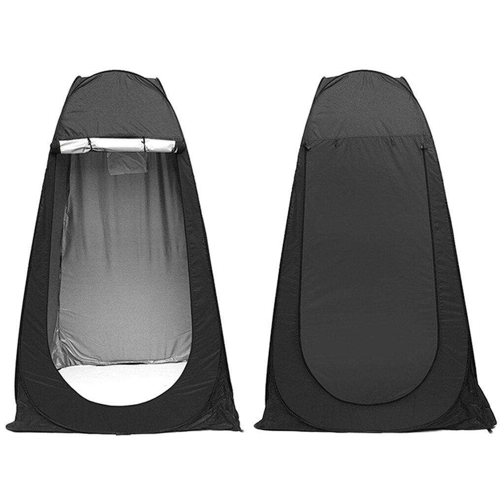 Pop-up Outdoor Camouflage Camping Shower Tent Bathroom Simple Mobile Toilet Dressing Tent Shelter Single Moving Folding Tents: Black