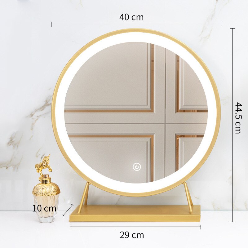 Mirror LED Desktop Makeup Mirror All-in-one Beauty USB Mirrors Home Dressing Table Desktop Makeup Mirrors 사이드미러 LED: L