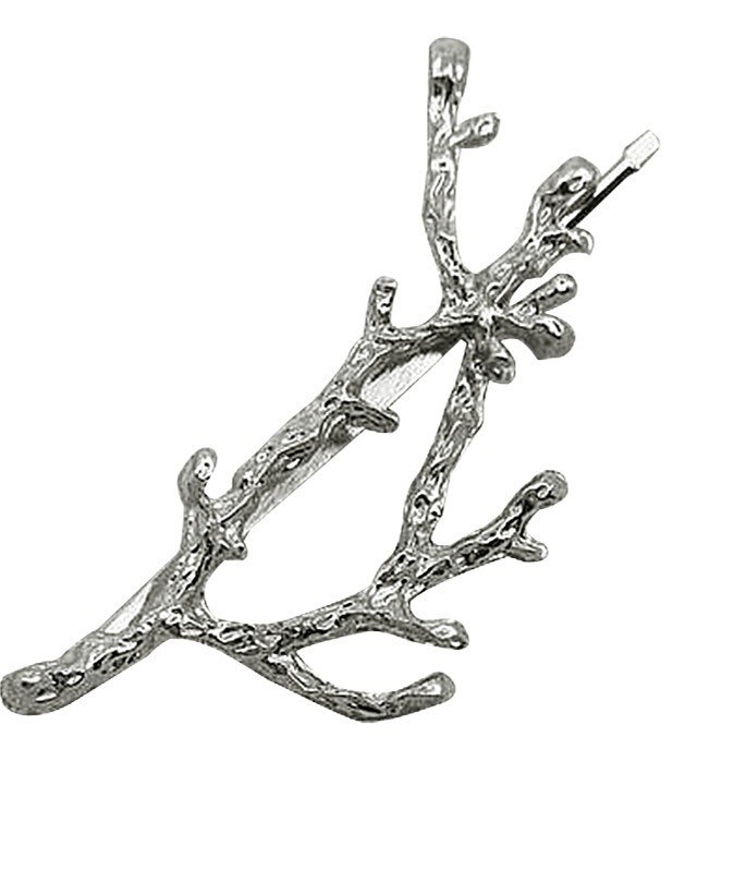 Pinzas para el pelo con forma de hoja de Metal para niña, 1 Uds., pasadores de cristal, horquilla con perlas, pasador, Herramienta de Peinado para el cabello de plumas: Branch2