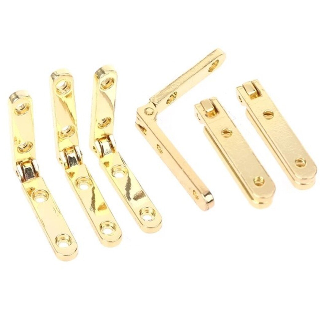 10Pcs Antique Bronze Hinge Support Frame Jewelry Wine Case Wooden Cigar Box Lid 90 Degree Spring Furniture Hardware
