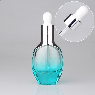 30ml Rohre Tropfer Flasche Aromatherapie Flüssigkeit für Ätherisches Reise Bunte Rose Gold Massage Öl Pipette Nachfüllbare Flaschen: blau