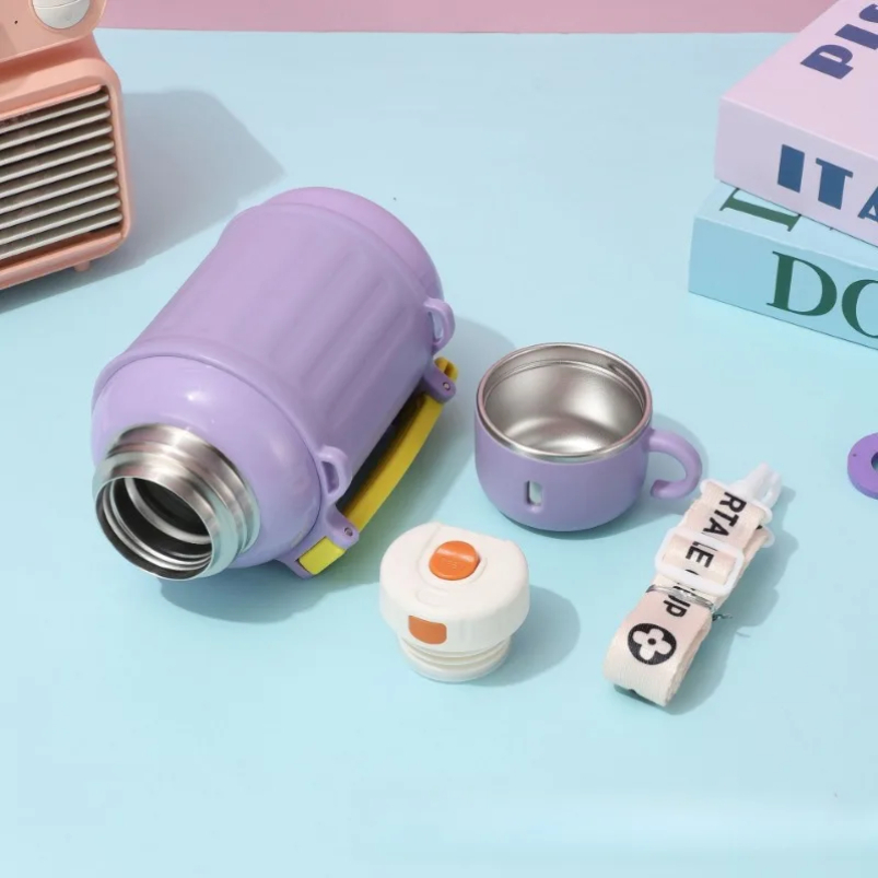 800ml Large Capacity Pot Big Belly Insulated Bottle Outdoor Portable Diagonal Cross High Beauty Cup