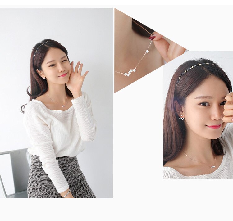 Colliers avec chaîne en argent Sterling directe 925, pendentifs étoiles, bijoux