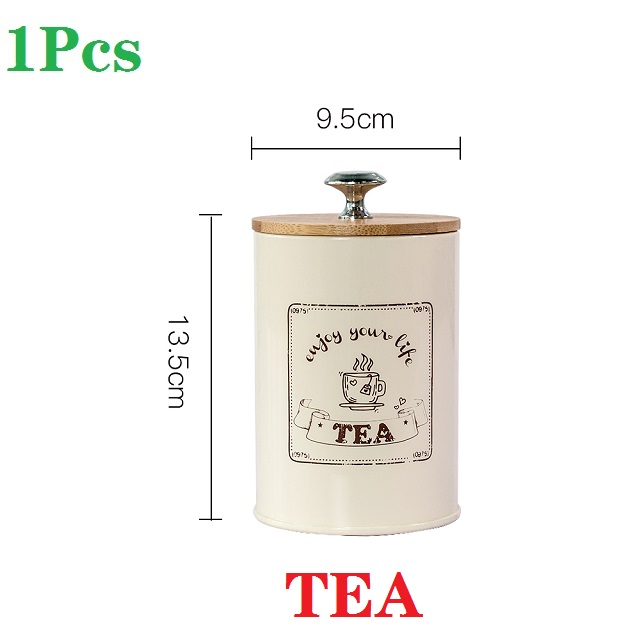 1-3 stuks opslagtanks in scandinavische stijl, bamboe deksel, afgesloten pot, koffiepot, theeblik, suikerpot, snack, snoep, vochtbestendig met afdichting: Thee