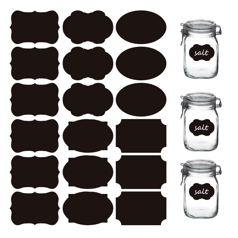 90Pcs Krijtbord Etiketten Verwijderbare Waterdichte Blackboard Sticker Label Voor Potten Glazen Fles