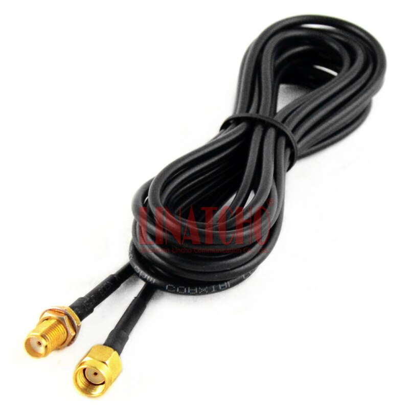 3 meters coaxial antenna extension RG174 jumper cable SMA Female to RP SMA male Connectors