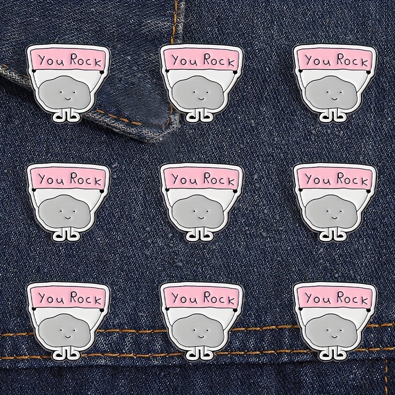 9 stks Cartoon You Rock Badge-Leuke Zinklegering Emaille Broche-Kraag Pin Accessoires-Shirts, Truien, Rugzakken, Mode Accessoires