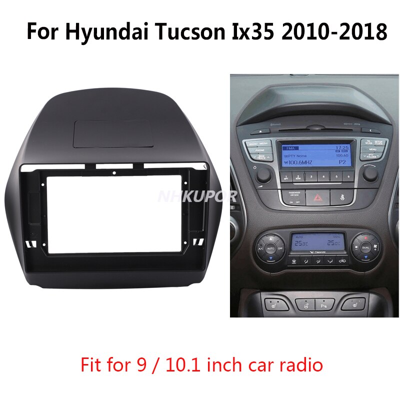 Dubbel Din Autoradio Fascia Voor Hyundai Tucson Ix35 Auto Stereo Audio Head Unit Dashboard Frame Kit adapter Bezel