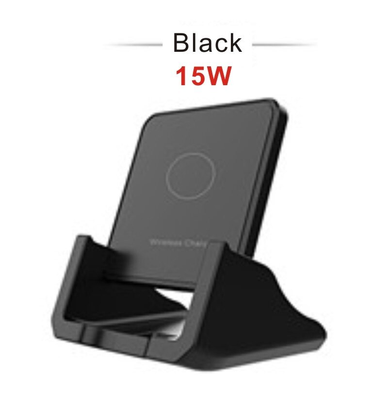 Xiaomi-soporte de carga Qi para teléfono móvil, Cargador rápido USB inalámbrico para Samsung S10, S9, note 10, Redmi 9, 10, Iphone 12, 11, X, XS, XR, 8 Plus: 15w Black