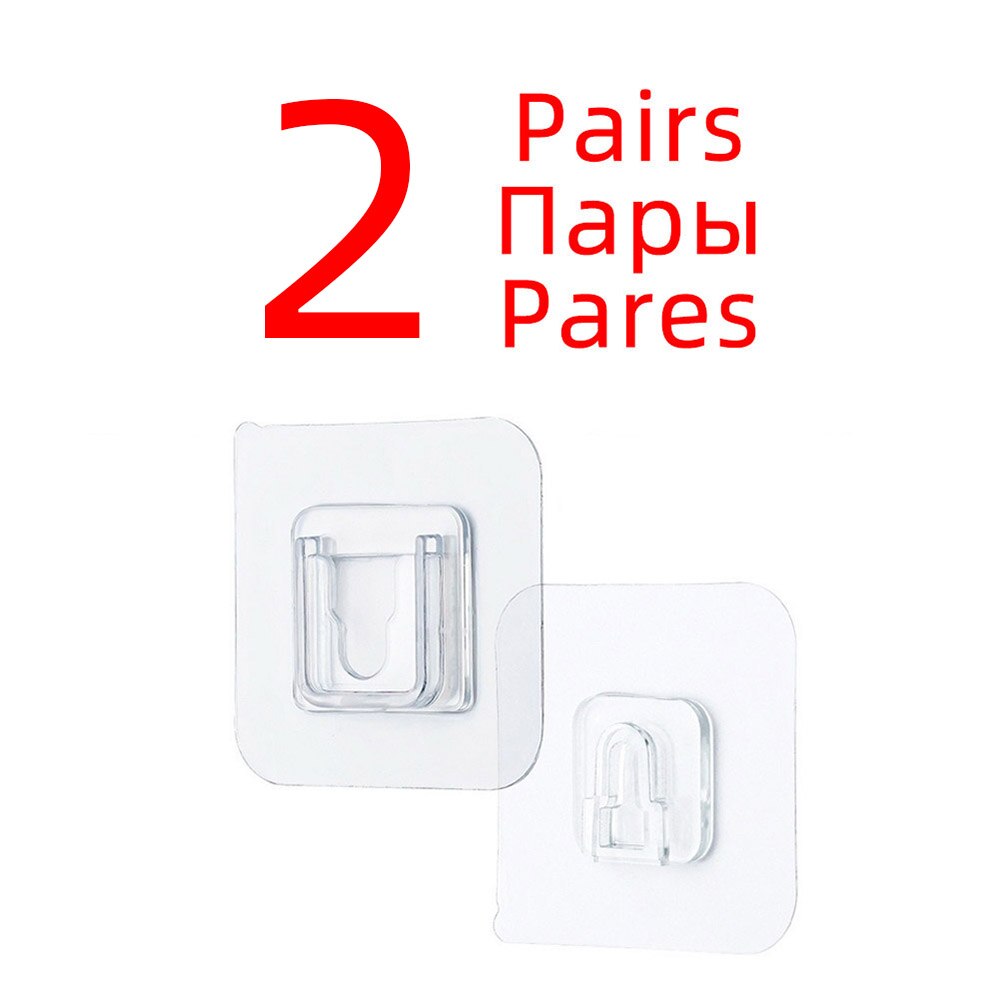 Dubbelzijdig Zelfklevende Haak Op Hangers Stickers Haken Wall Mount Zelfklevende Haak In De Badkamer Voor: 2 Pairs