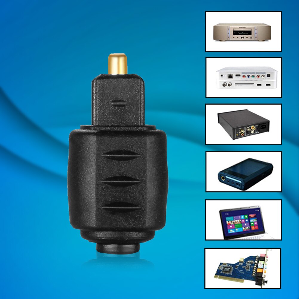Jack da 3.5mm a spina Toslink digitale testa quadrata maschio a testa tonda convertitore Audio fibra ottica femmina mini adattatore O ottico