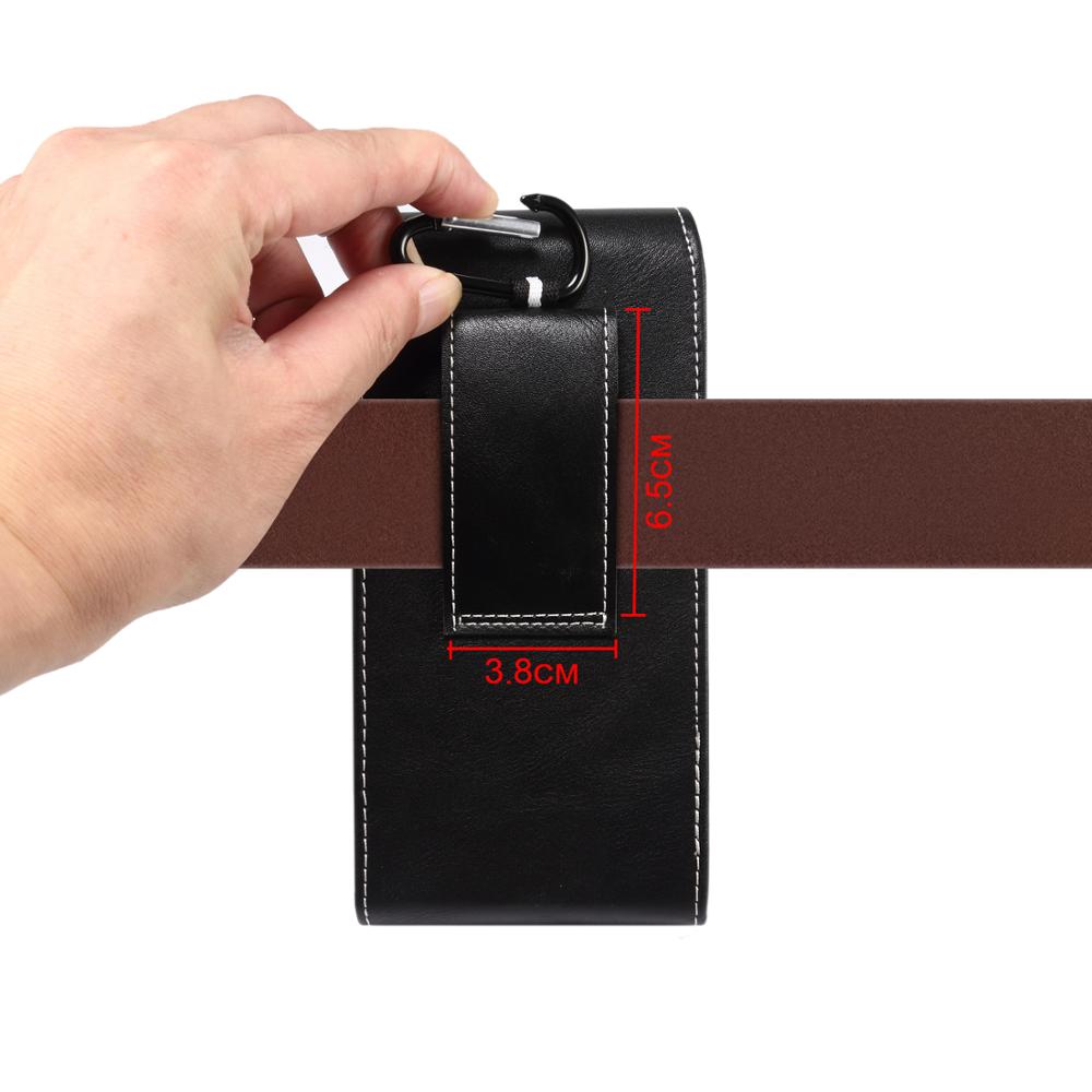 Universele Past Voor Mobiele Telefoons Onder 7.2 Inch Pouch Holster Case Lamsvel Pu Leer Met Nylon Riem Loop Clip Cover case