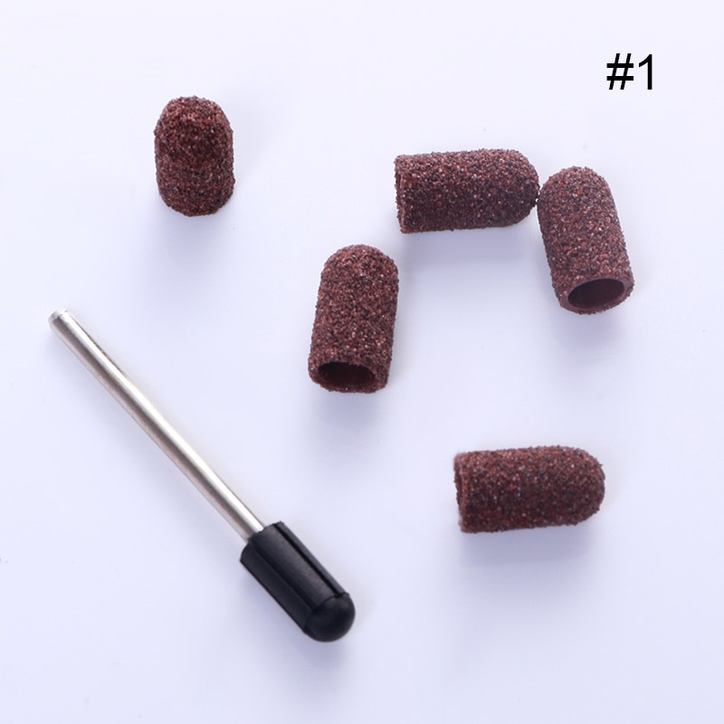 Ponçage dédié tête de meulage des ongles polissage bouchons de sable Art des ongles perceuse Multi taille électrique pédicure Nail Art manucure outil 5 pièces