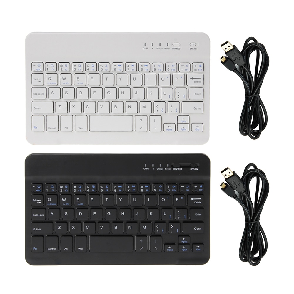 10 zoll Mini Drahtlose Bluetooth 3,0 Tastatur für iPad Registerkarten Galaxis IOS Android Fenster Tabletten praktisch Aluminium Russische