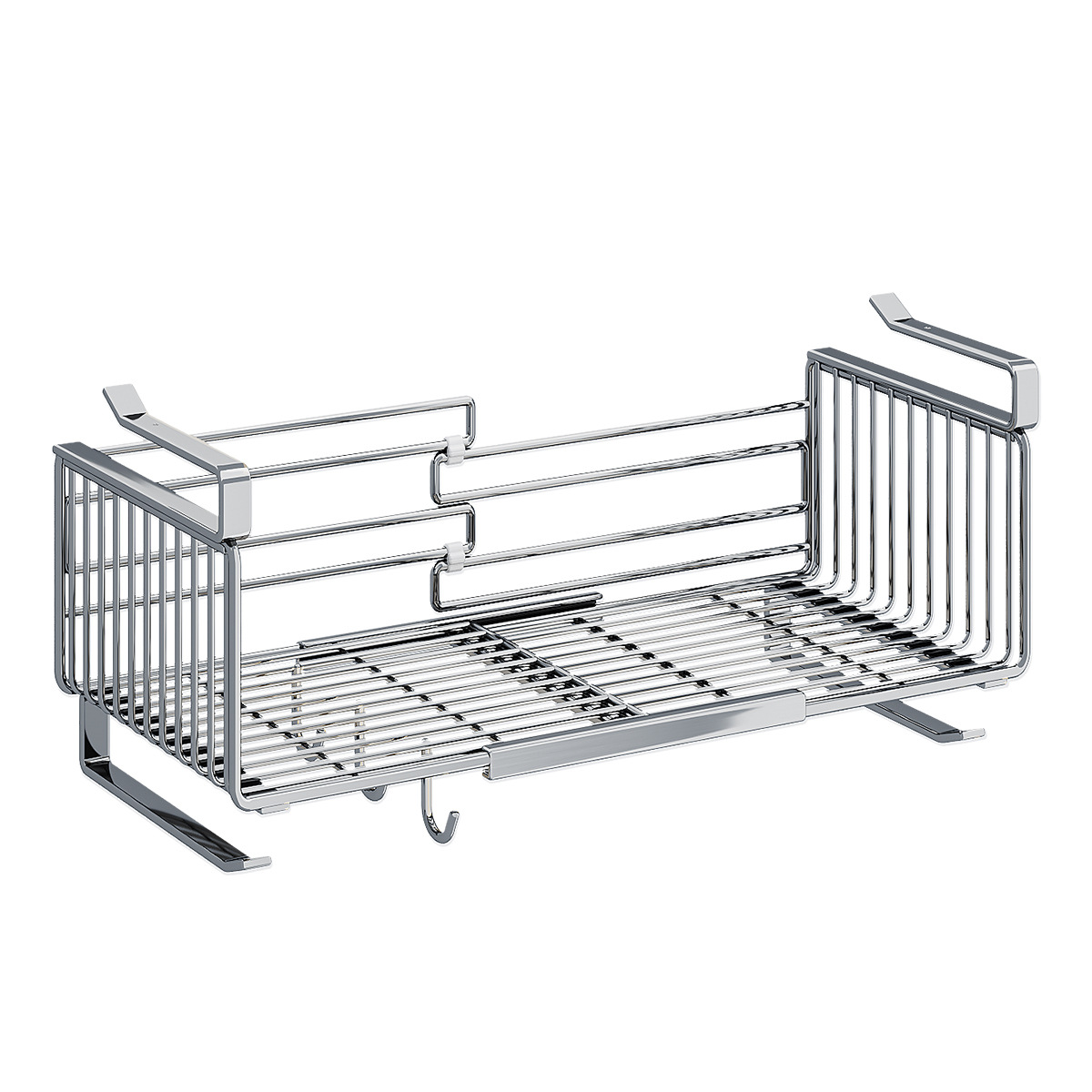 Stainless Steel Retractable Hanging Basket Kitchen Cabinet Desktop Sundries Hanger Hooks Layered Suspension Increase Space Rack