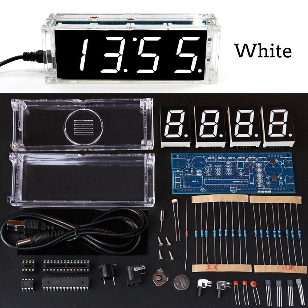 DIY Electronic Kit DIY Clock Kit Digital Tube Display Date Week Temperature Alarm DS1302 Chip Soldering Project Learning: Brown