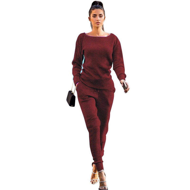 Autumn Outdoor Women Clothing Set Casual Sport Tops And Pants 2 Piece Set Women O Neck Long Sleeve Women Sportswear Set