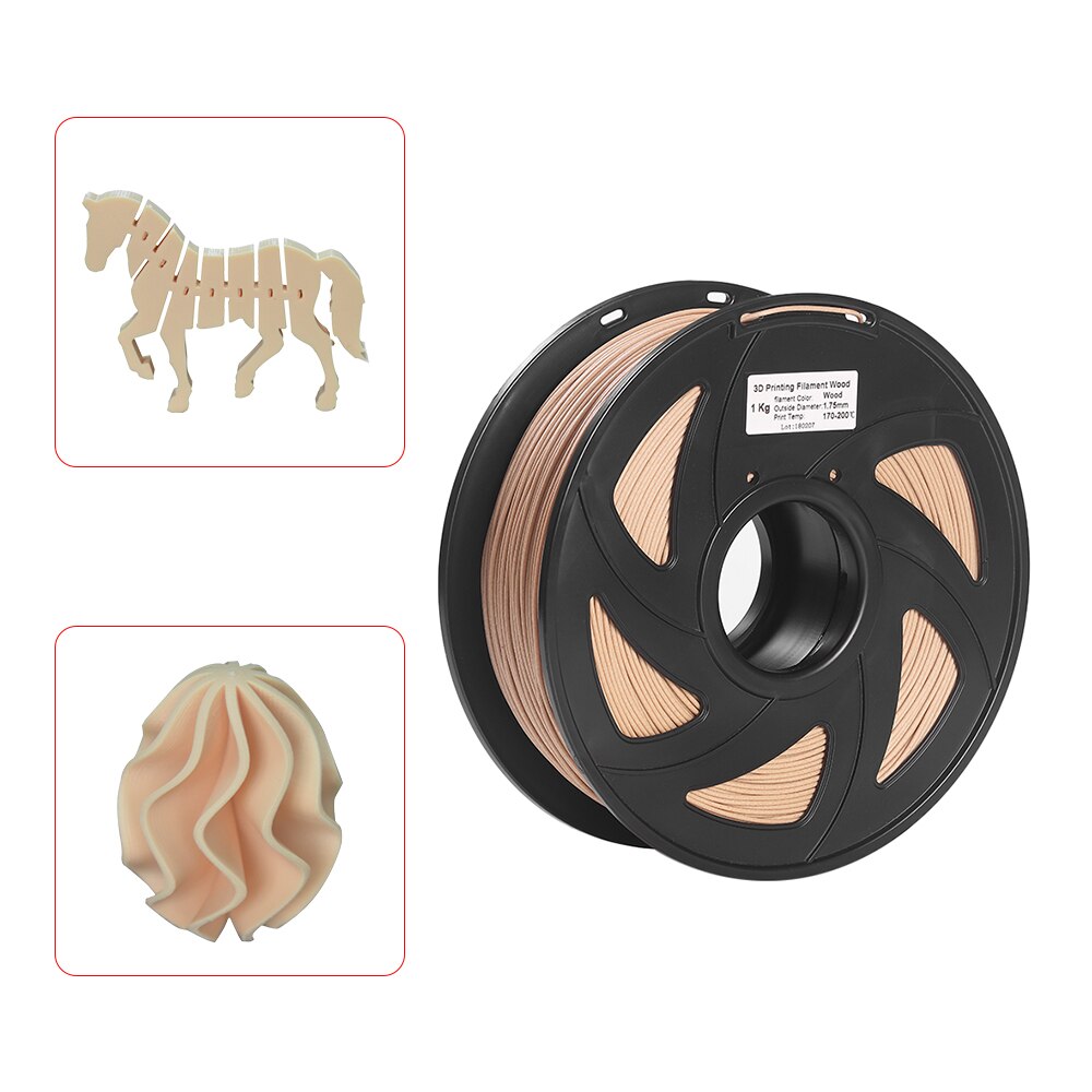Pla 3d printer filament hout + pla 1.75mm 1kg spoel maatnauwkeurigheid  +/- 0.02mm