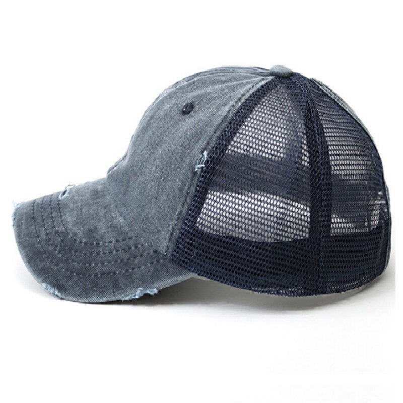 Mulheres Verão Chapéu Patchwork Angústia Messy Bun Rabo de Cavalo Chapéu Do Camionista da Malha Lavado Boné de Beisebol do Hip Hop Feminino Verão Chapéu Snapback