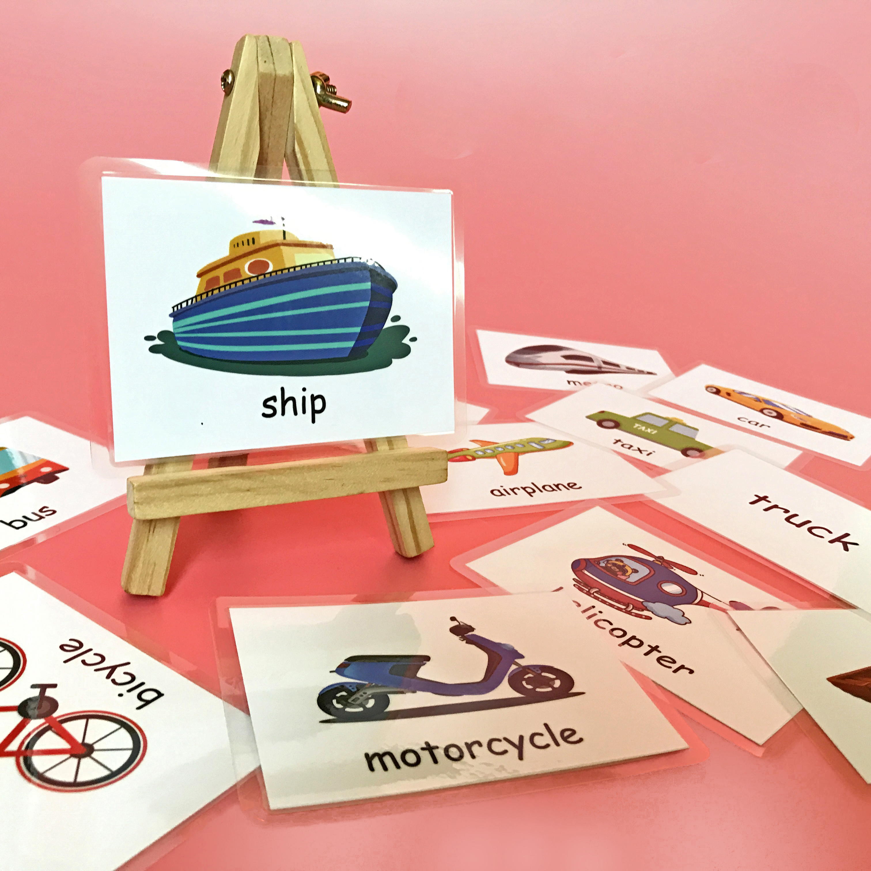 Tarjetas didácticas de aprendizaje de palabras en inglés Montessori para niños, tarjetas educativas tempranas, suministros para el aula, material didáctico para profesores de guardería: Plata