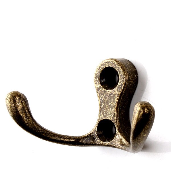 5pcs/lot Zinc Alloy Bronze Clothes Hangers Wall Hooks Coat Bag Hat Hanging Hooks Bathroom Kitchen Anitque Racks with screws: 305 Green Bronze