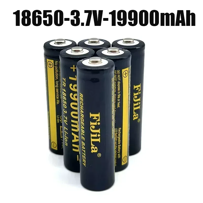 100% 18650 Lithium Batteries Flashlight 18650 Rechargeable-Battery 3.7V 19900 Mah for Flashlight +201 charger