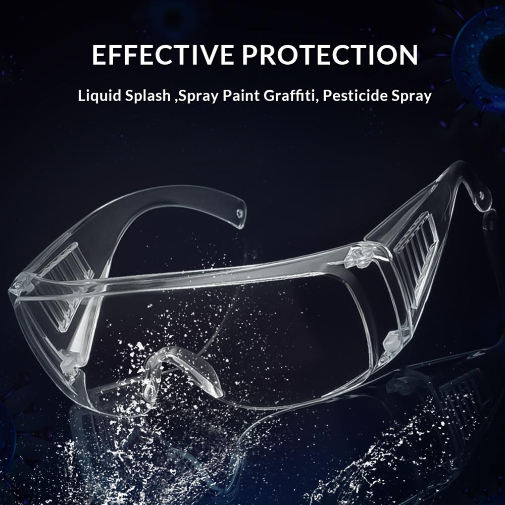 Veiligheidsbril, beschermende bril, over een bril passen, anti-condens, virus, speeksel, stof, impact, veiligheidsbril, helder oculair, oogbescherming