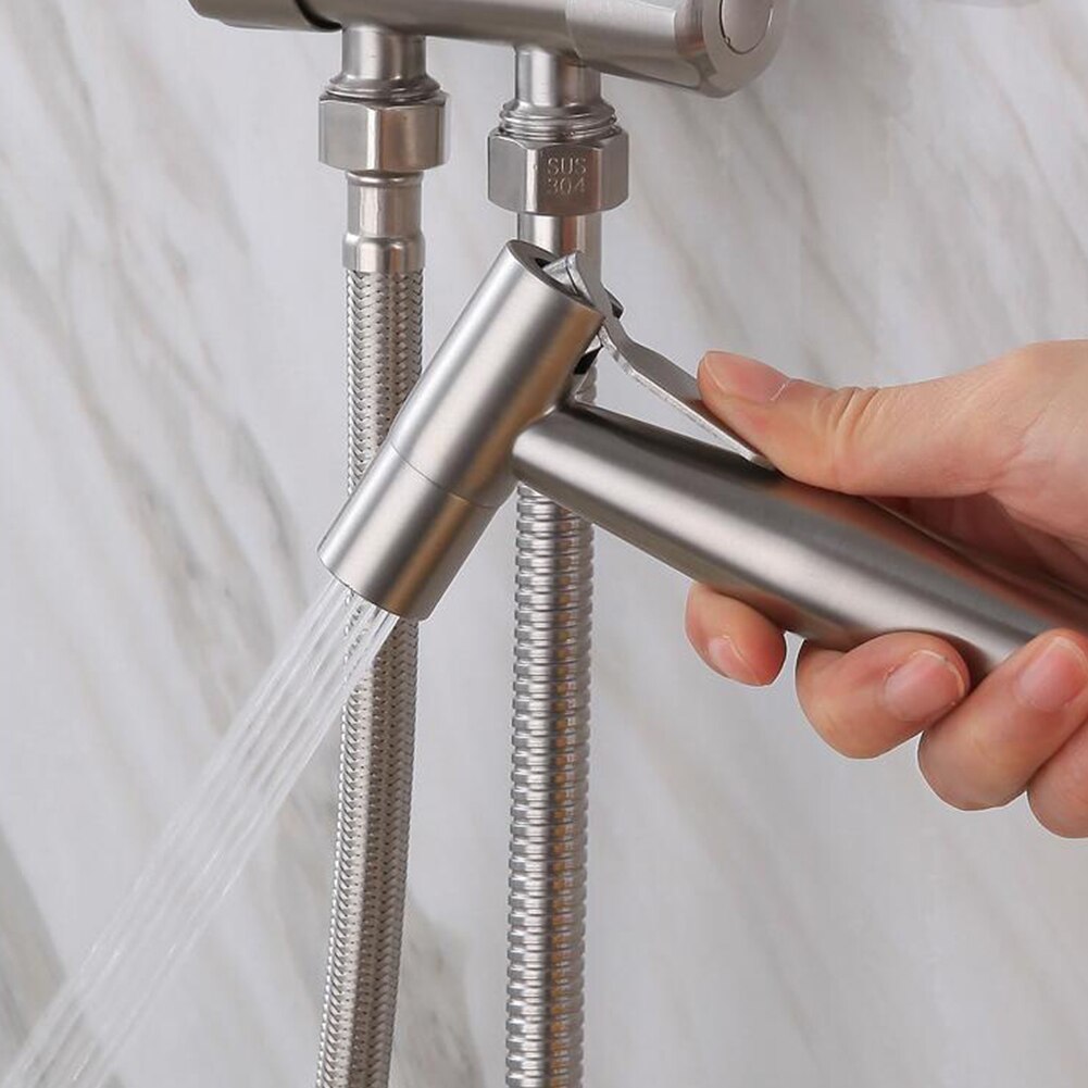 1Set Handheld Bidet Sproeier Set Kit Rvs Hand Bidet Kraan Voor Badkamer Handspuit Douchekop Self schoonmaken
