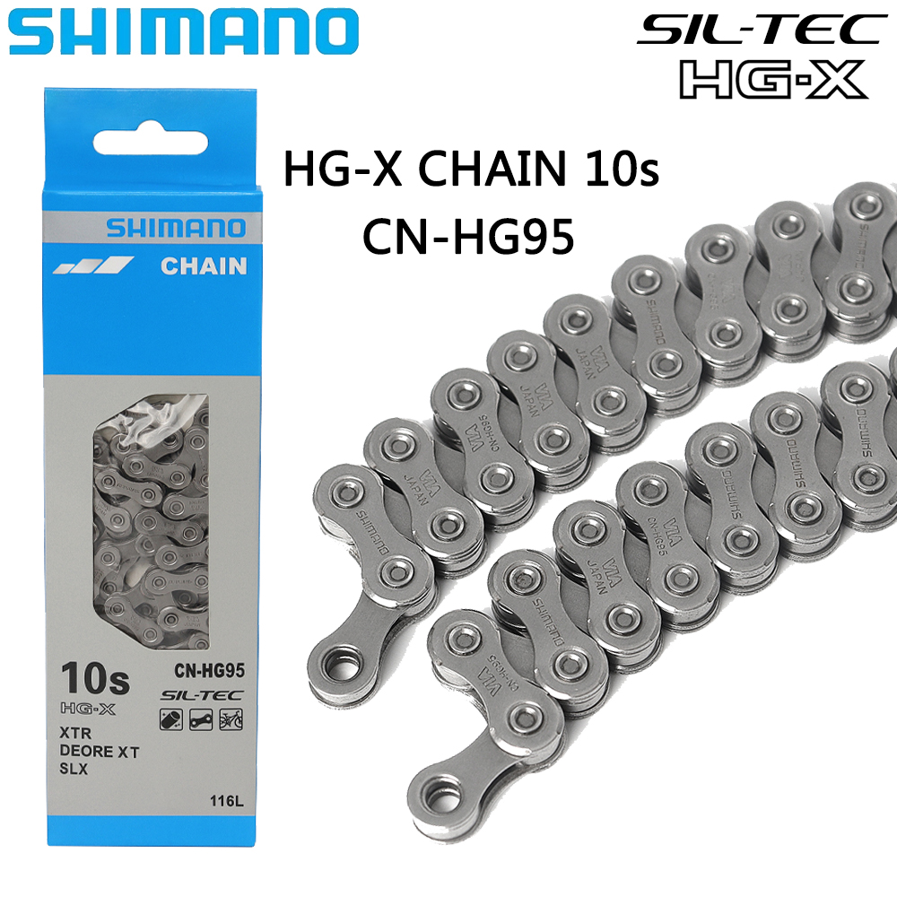 Cadena SHIMANO HG-X CN-HG95 cadena de bicicleta súper estrecha de 10 velocidades 116 eslabones con enlace rápido para piezas de ciclismo de bicicleta de carretera MTB: Default Title